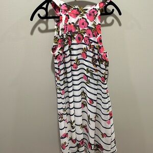 White with pink flowers dress